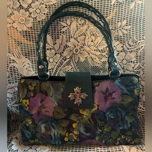 ✨ Patricia Nash Rosina Satchel “Deep Blue Nature”💙 Leather
